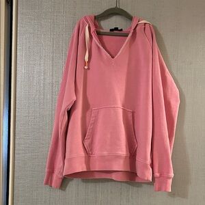 J. Crew Pink V-Neck Hoodie